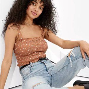 AE Cropped Smocked Tank Top